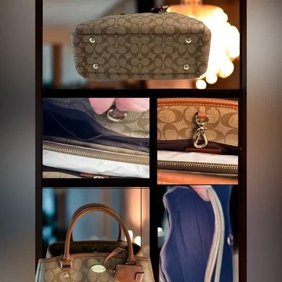 Coach Signature Margot Brown Canvas Tote Bag with Leather Trim - Picture 5 of 5